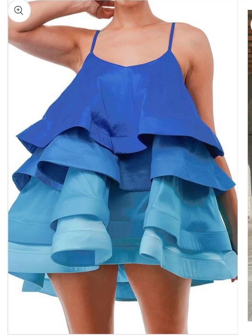 AKIRA Blue Gradient Tiered Mini Dress